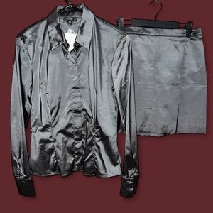 NWT BCBGMaxAzria Charcoal Jacket and Skirt Set